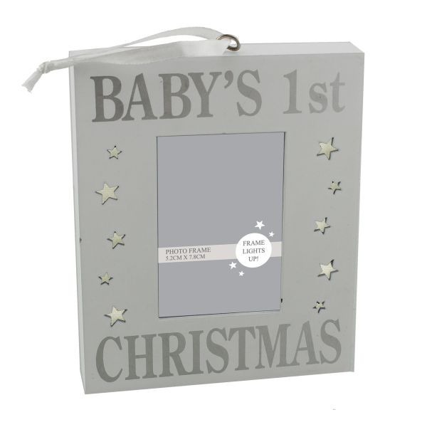 Light Up MDF Wall Plaque - Babys 1st Christmas by Juliana - Personalized First Birthday Decoration