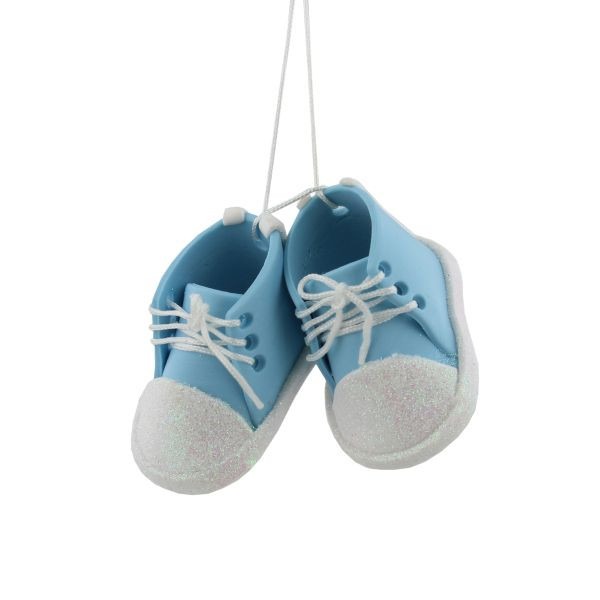 Baby Blue Bootees Tree Ornament by Juliana - Holiday Cheerful Christmas Decoration