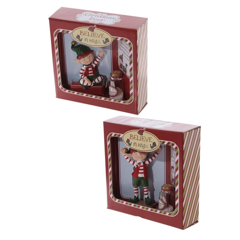 Message To Santa Christmas Elf Figure With Wishes Jar - Holiday Home Decoration Gift
