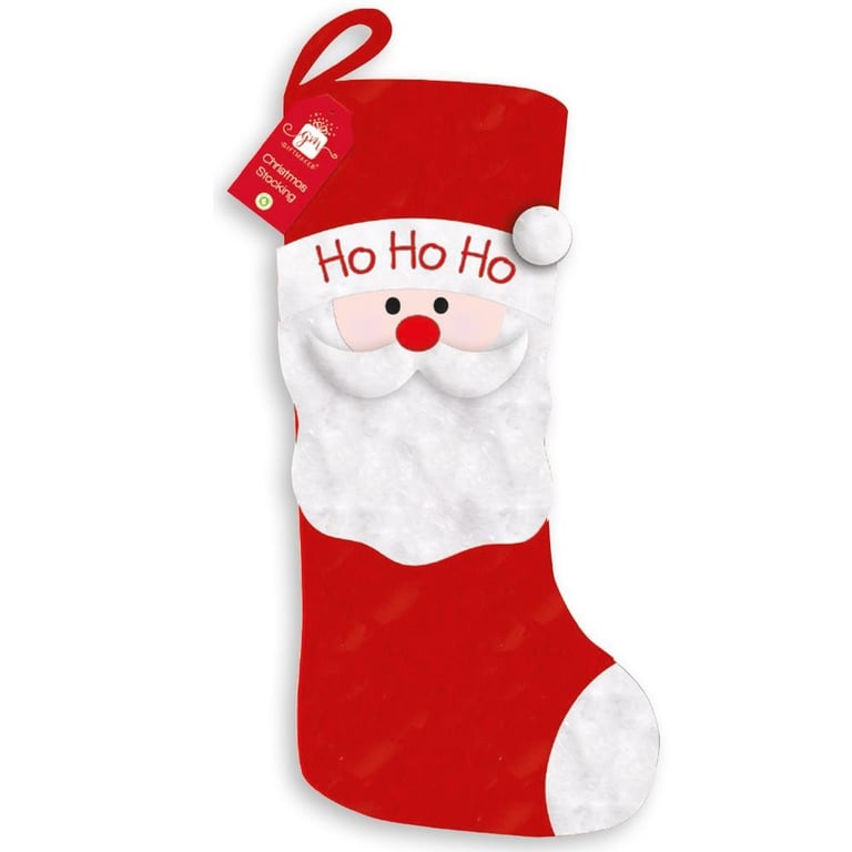 Santa Kids Christmas Stocking - Festive Holiday Home Decor