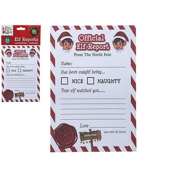 Elf Report Cards In Polybag With Header Card - A5 Size, 25 Pack School Supplies