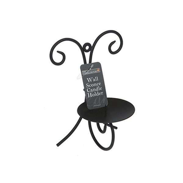Metal Scroll Wall Sconce Candle Holder with Hang Tag - Vintage Home Decor Lighting Fixture