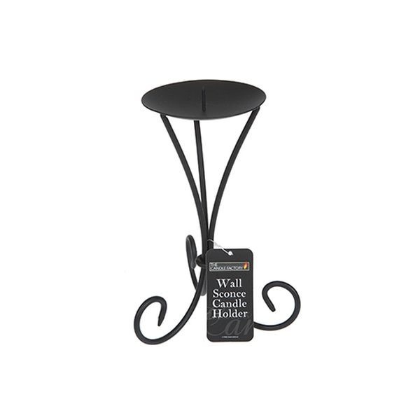 Tall Metal Scroll Candle Holder - Rustic Home Decor Metal Wall Holder with Hang Tag