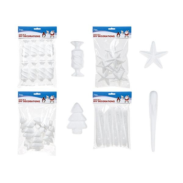 Polyfoam DIY Christmas Decorations Kit - Pack of 8 Festive Home Decor Ideas