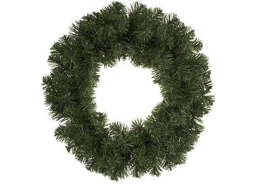 18 Inch PVC Wreath with 120 Tips and Hang Tag - Decorative Home & Garden Accent