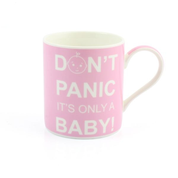 Exclusive Don t Panic Its Only a Baby Mug - Pink, Gift Boxed Home Decor