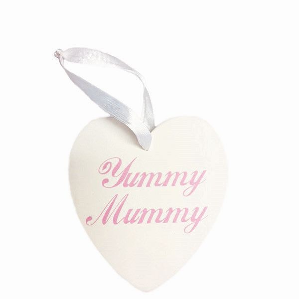 Wooden Hanging Heart Decor - Pink Nursery Decoration Gift for Mommy and Baby Shower Home Decor