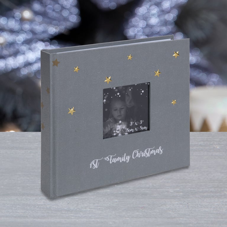 1st Family Christmas Personalisable Photo Album - Customised Holiday Keepsake Book for Cherished Memories