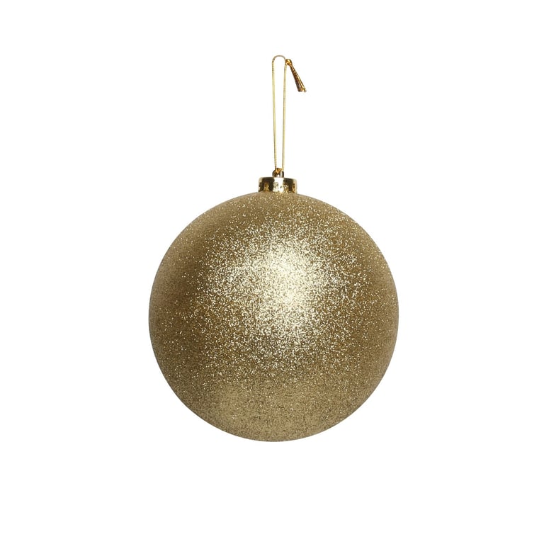 Gold Glitter Shatterproof Bauble - Durable Home Decor for Christmas and Holiday Ornaments