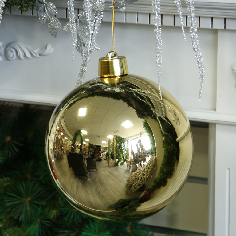 25cm Gold Shatterproof Bauble - Durable Home Decor Ornament for Festive Seasons