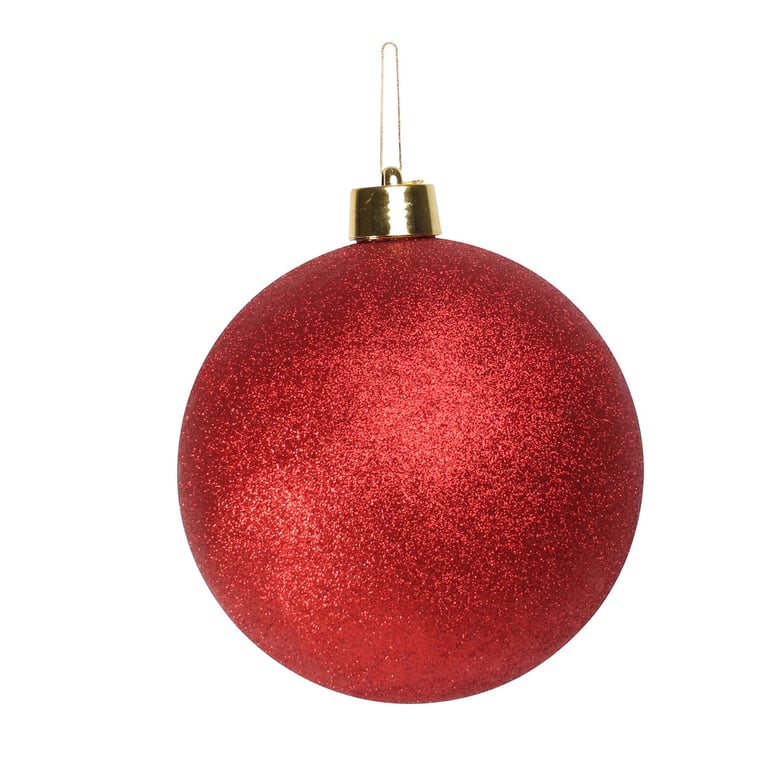 Red Glitter Shatterproof Bauble - Festive Home Decoration (25cm)