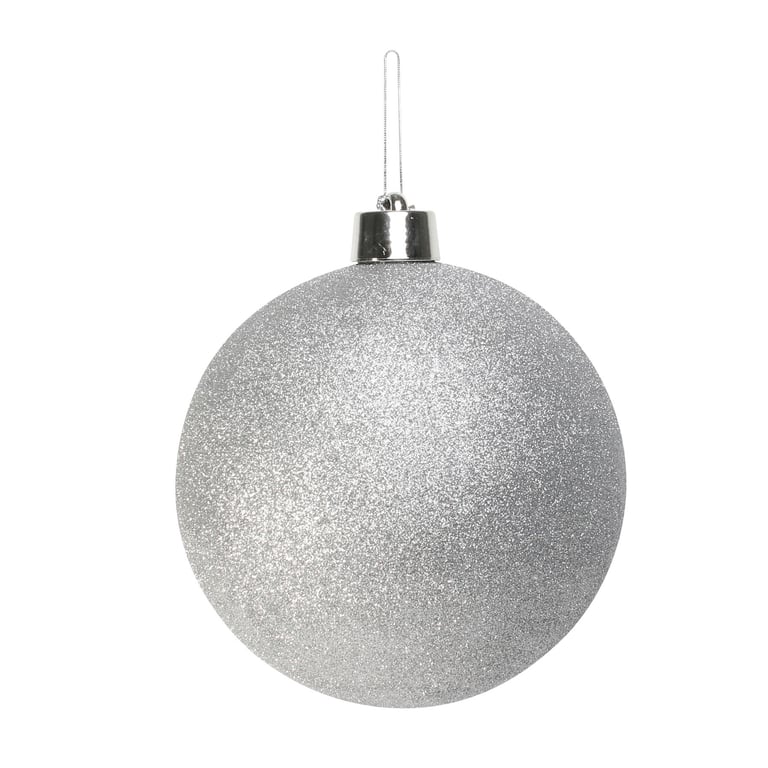 Silver Glitter Shatterproof Bauble - 25cm Home Decor Christmas Decoration