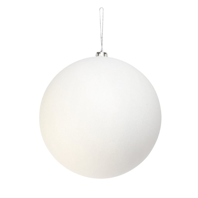 White Glitter Shatterproof Bauble - 25cm Durable Home Decoration for Holidays and Parties