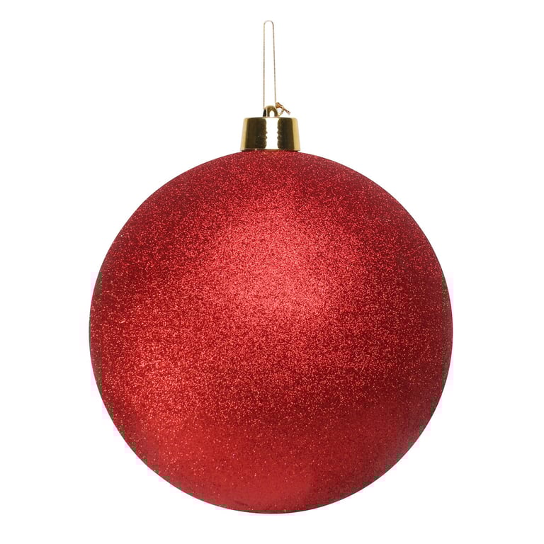 Red Glitter Shatterproof Bauble, 30cm Christmas Decoration for Home and Party Decor
