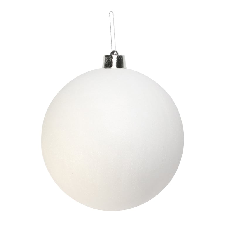 White Glitter Shatterproof Bauble, 30cm Home Decor Ornament for Christmas and Parties
