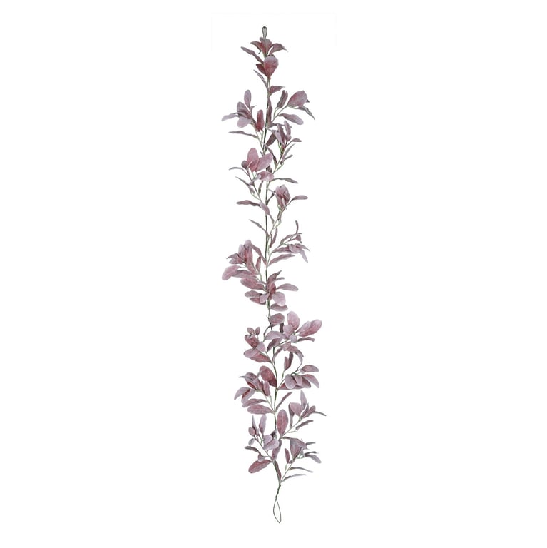 Burgundy Glitter Flocked Lambs Ear Garland - Elegant Home Decor and Party Decoration