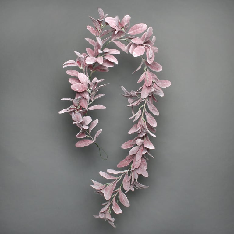 Burgundy Glitter Flocked Lambs Ear Garland - Elegant Home Decor and Party Decoration