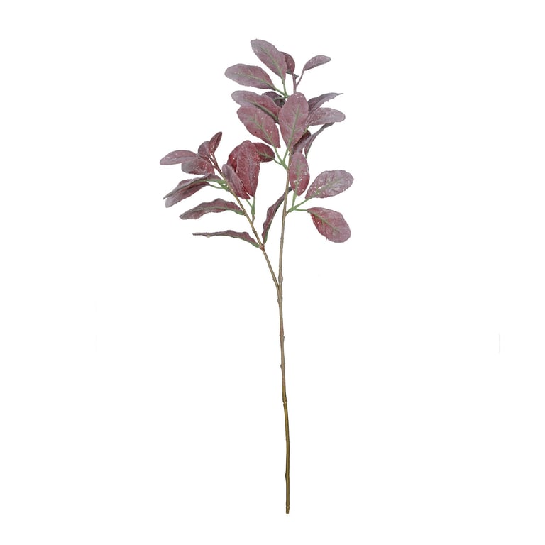 Large Burgundy Glitter Flocked Lambs Ear Stem - Elegant Home Decor Accent for Parties and Holidays
