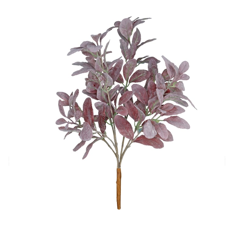 Burgundy Lambs Ear Bush Flocked Glitter Holiday Decorations