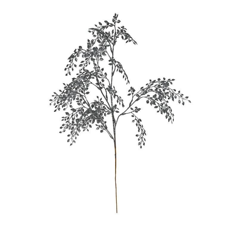Pewter Glitter Mini Leaf Spray - Add Luxury Shine to Home Decor