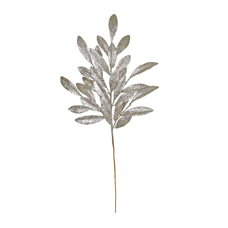 Champagne Glitter Bay Leaf Spray - Elegant Home Fragrance with Sparkling Decorative Scent