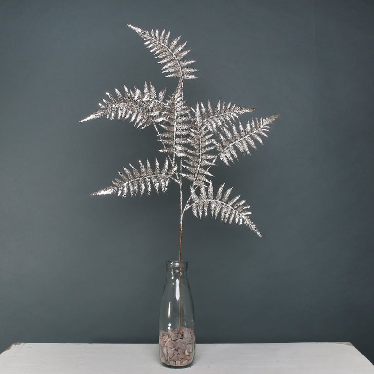 Champagne Glitter Fern Spray - Add Sparkle to Your Home Decor and Party Events