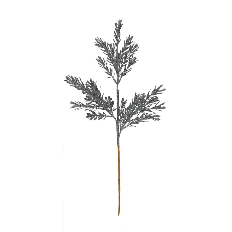 Pewter Glitter Ruscus Spray - Add Luxury Touch to Indoor Plants and Decorations