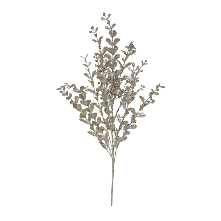 Champagne Glitter Boxwood Spray - Elegant Home Decor and Wedding Decoration Essentials