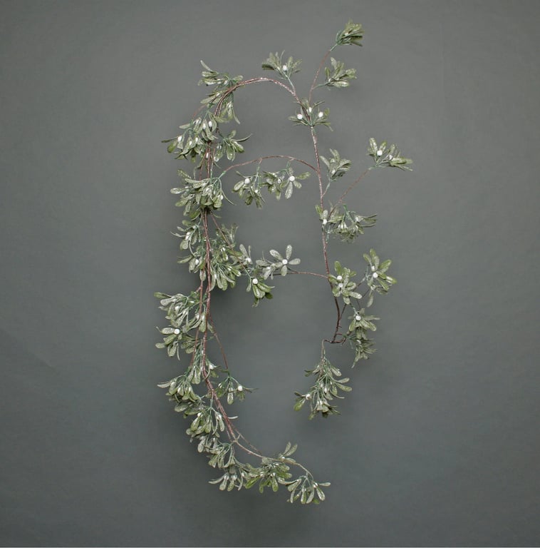 Frosted White Berry Garland - Winter Festive Decoration for Home Decor