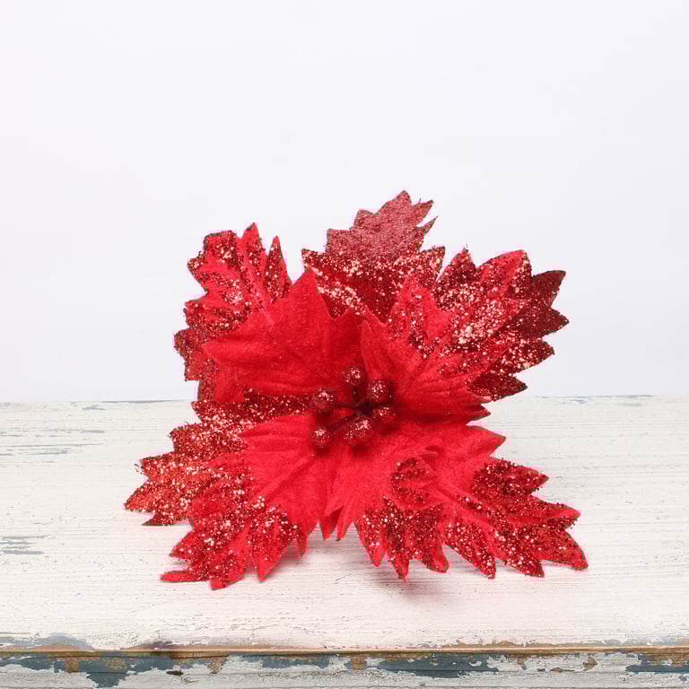 Red Poinsettia Plant - Festive Holiday Decoration for Home Decor