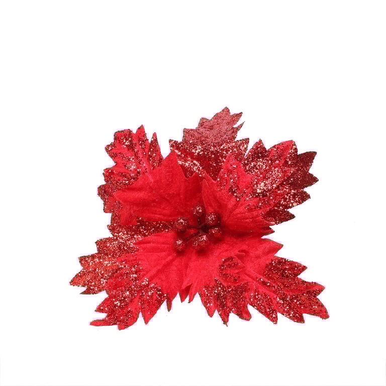 Red Poinsettia Plant - Festive Holiday Decoration for Home Decor