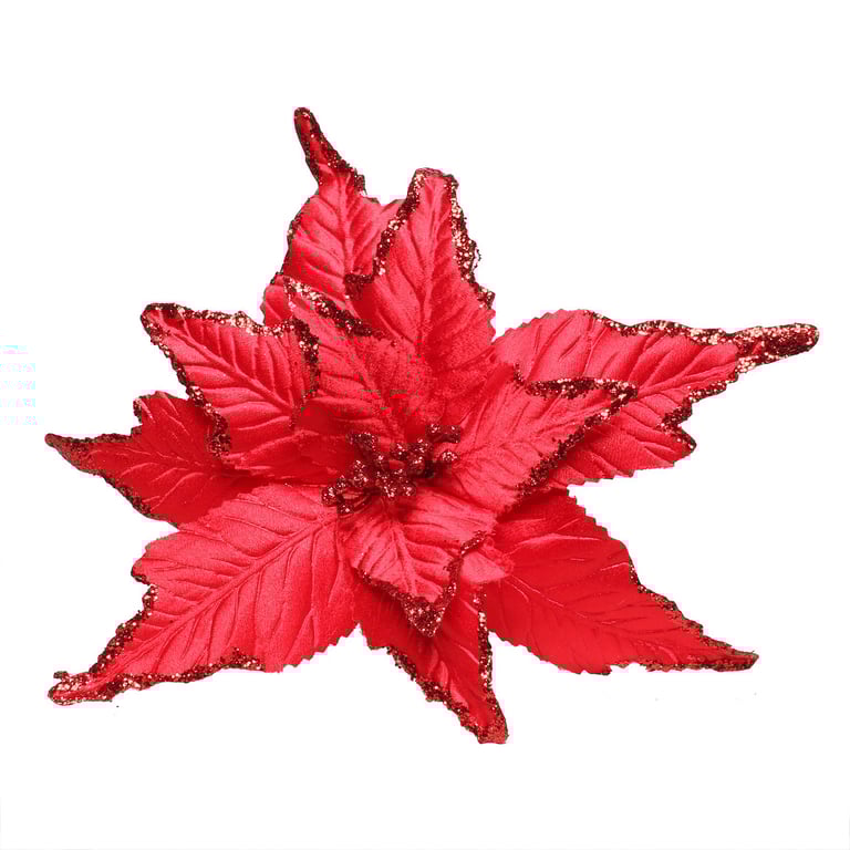 Large Red Poinsettia Flower Pick - Perfect Home Decor and Holiday Decoration Tool