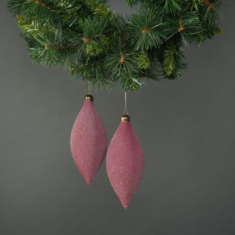Celeste Drop Bauble Plum Ornament Set of 4 - Home Decor Christmas Decoration