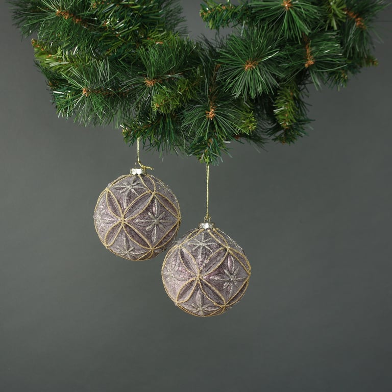 Ariella 10cm Glass Flower Bauble Set of 4 Elegant Home Decor Ornaments