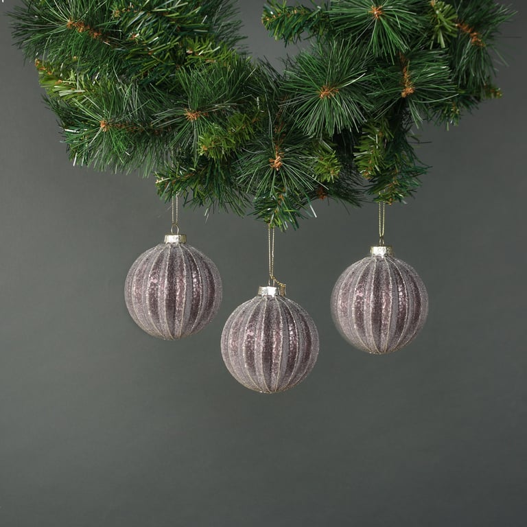 Dariyah 8cm Glass Pumpkin Bauble Set - Home Decor Seasonal Ornaments for Fall Holiday Decoration