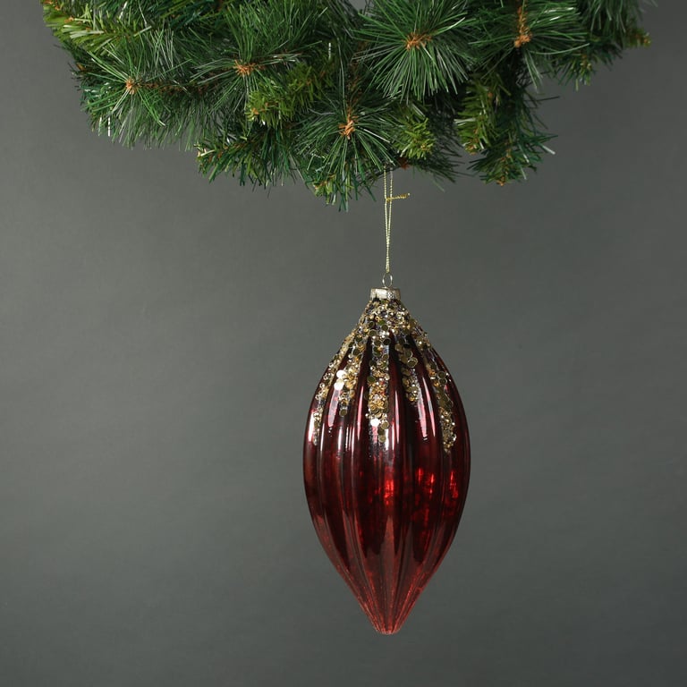 Zanna Glass Drop Bauble - Elegant Glass Home Decor Ornament for Festive Seasons