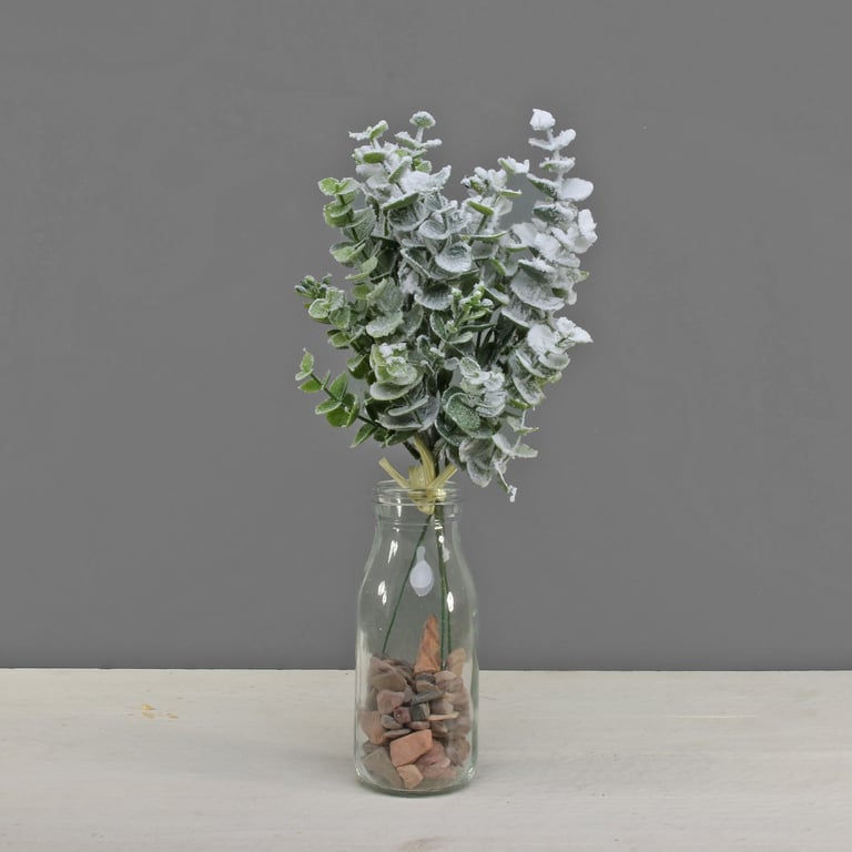 Eucalyptus Bunch with Snow - Fresh Winter Holiday Garland Decor