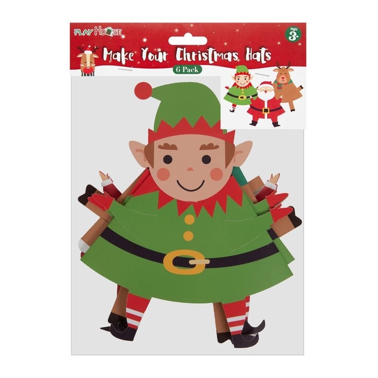 Make Your Own Christmas Party Hats (6 Pack) - DIY Holiday Decorations and Craft Supplies