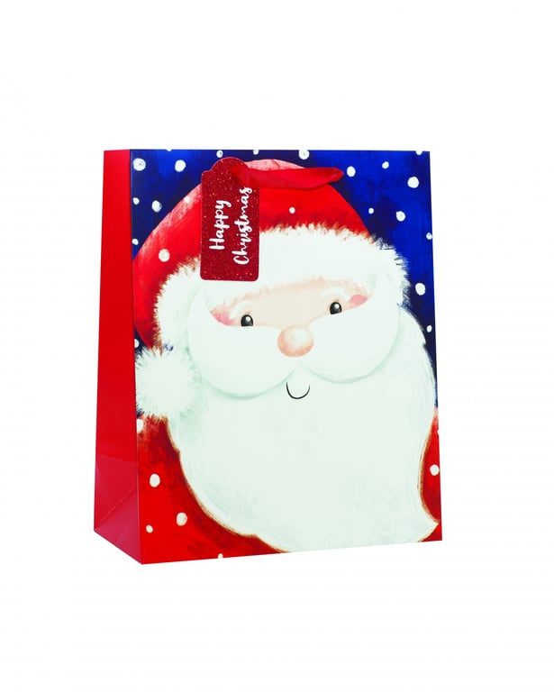 Santa Large Holiday Gift Bag - Festive Storage and Reindeer Themed Bag for Christmas Season