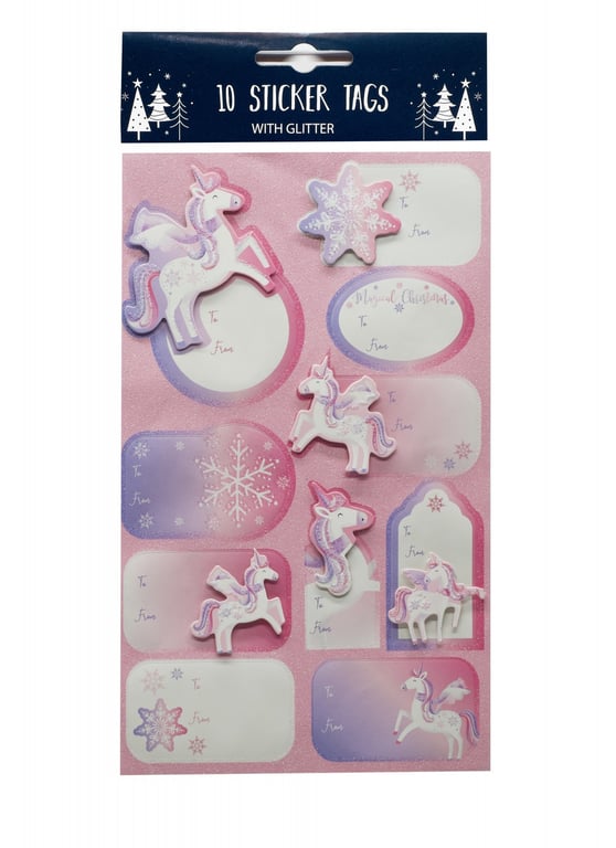 Glitter Unicorn Labels - Sparkling Decorative Stickers for Home and Party Decor
