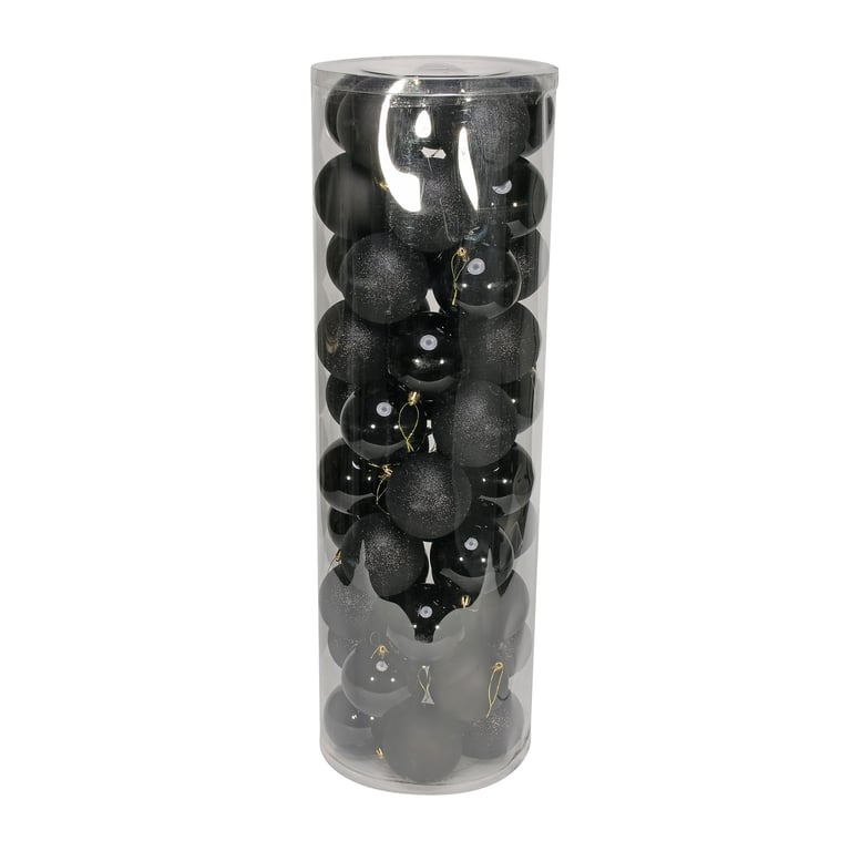 48 Pack Multi-Finish Christmas Baubles (Matte, Shiny & Glitter) - Home Decorations for Parties and Events