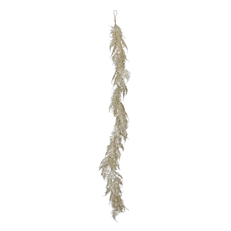 Gold Glitter Asparagus Fern Leaf Garland - 180cm Home Decor Accessory