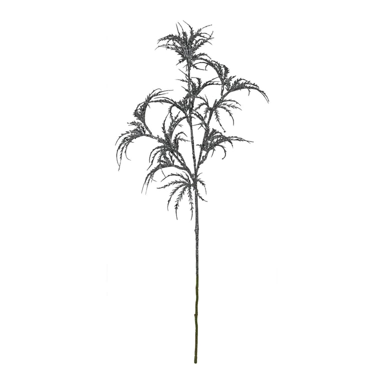 Pewter Glitter Aralia Leaf Stem - Elegant Pewter Home Decor and Garden Decoration