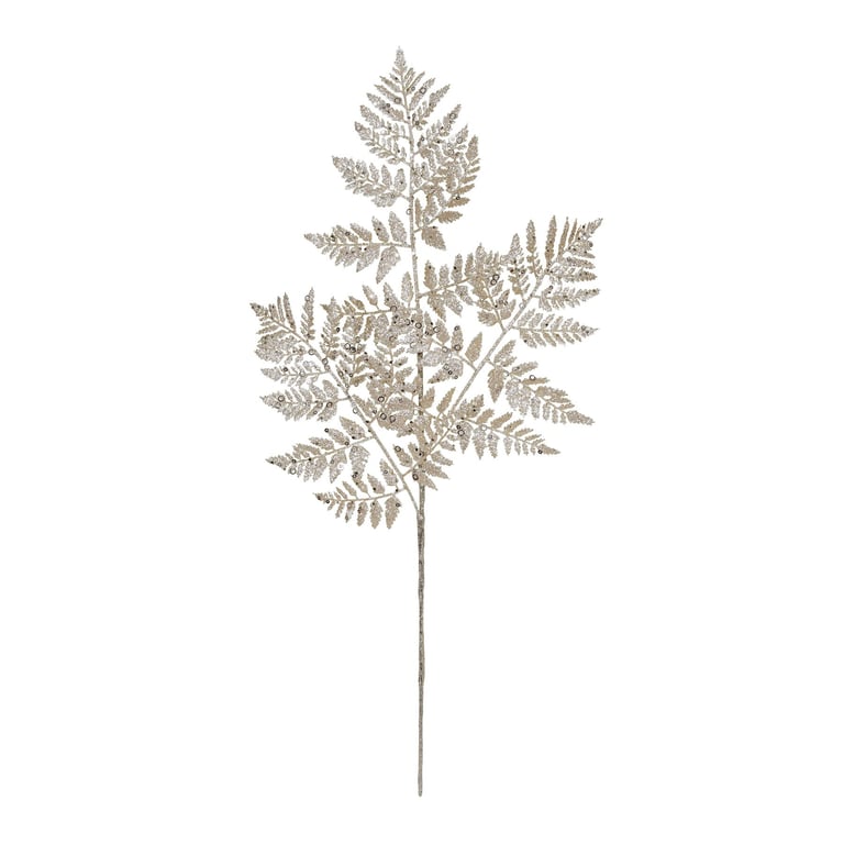 Champagne Glitter Fern Leaf Stem - Elegant Garden Decoration and Party Accessory