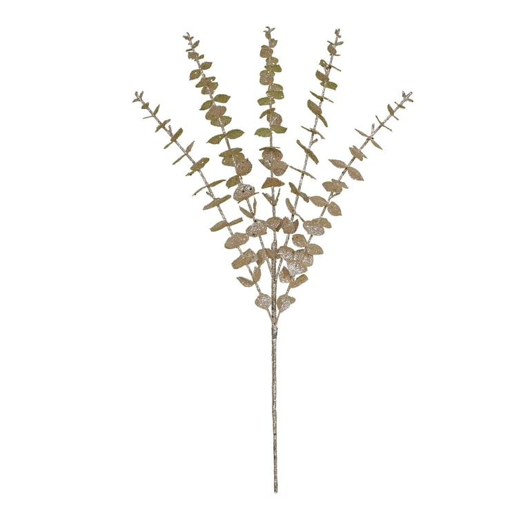 Champagne Glitter Eucalyptus Stems - Perfect for Holiday Wreath Making and Home Decor