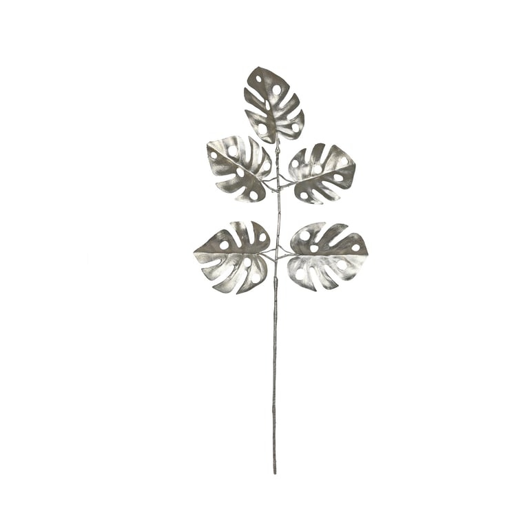 Champagne Metallic Monstera Leaf Spray - Luxury Wall Decoration for Home & Garden