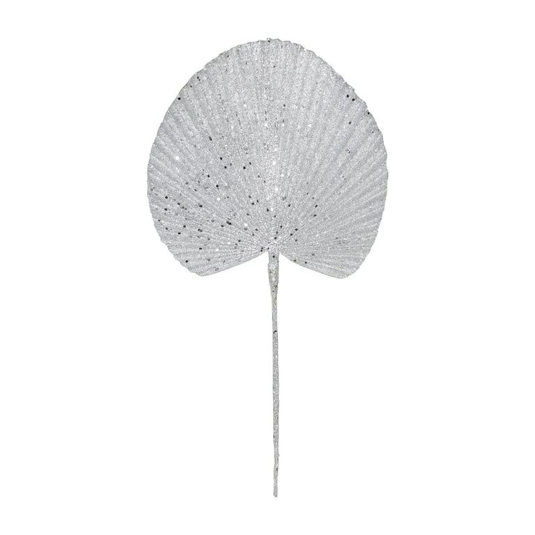 Silver Glitter Palm Spear Stem - Elegant Home Decor and Party Supplies Decoration