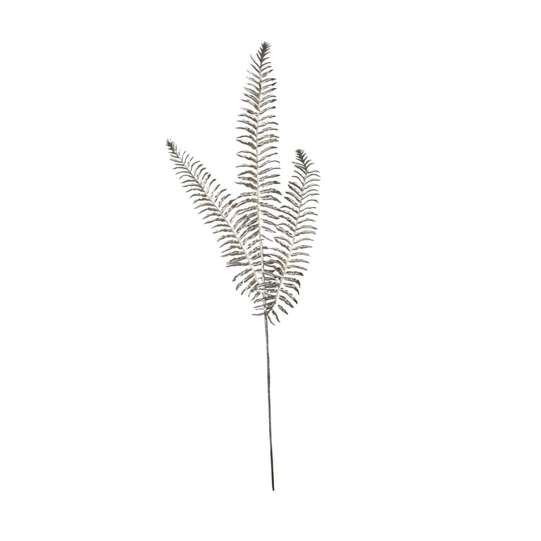 Champagne Metallic Fern Spray Stem (Set of 3 Leaves) - Botanical Home Decor Accents