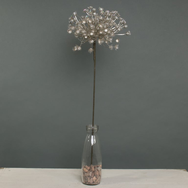 Champagne Metallic Allium with Giltter - Elegant Home Decor Allium Flower Arrangement