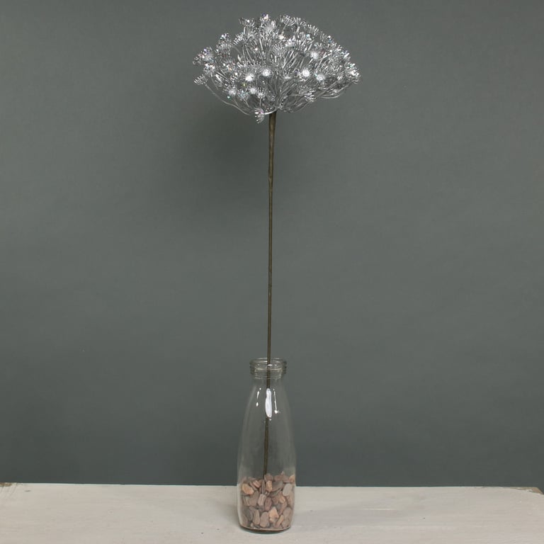 Silver Metallic Allium with Giltter - Elegant Garden Decoration for Home Decor